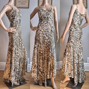 Vintage 90s ID Collection Gown Beaded Velvet Whimsygoth Animal Print Dress 12